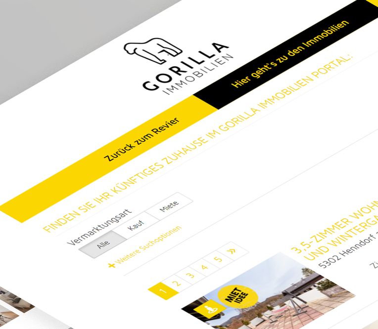 Webseite von Gorilla Immobilien