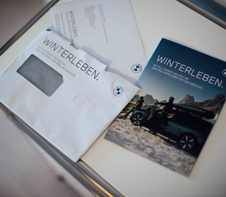 Broschüre und Anschreiben für BMW Winter Kampagne 2022