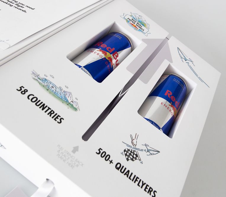 Inhalt der Einladungs-Box für Red Bull Paper Wings Finale 2022